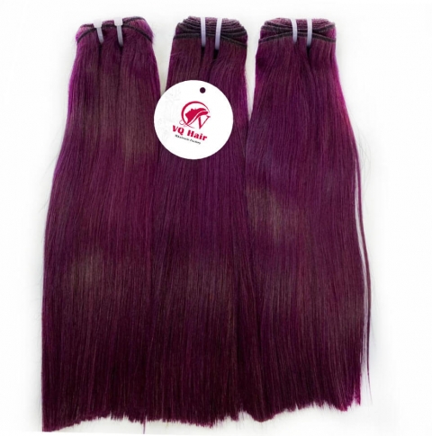 Cheap virgin remy straight hair bundles - Purple color