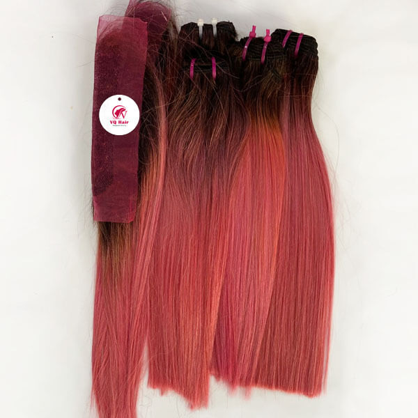 pink weave hair