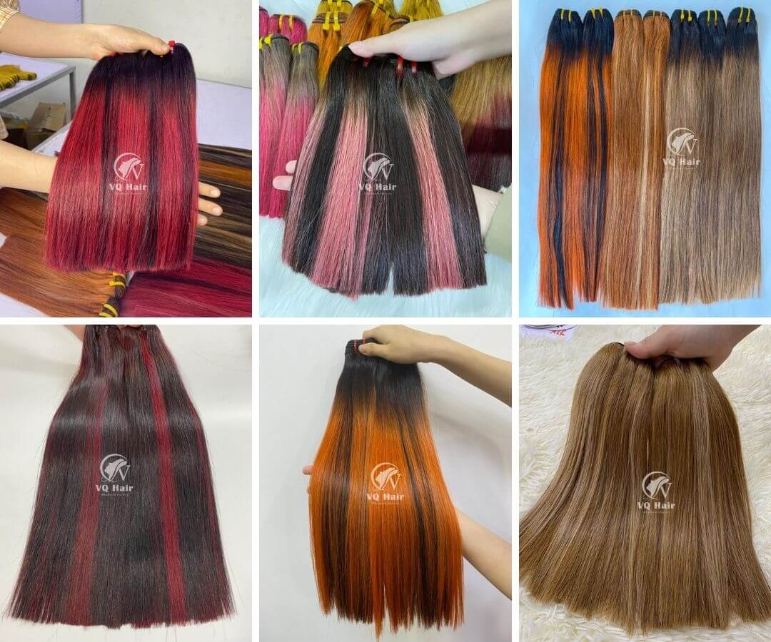 Highlight human hair bundles and closure color ideas