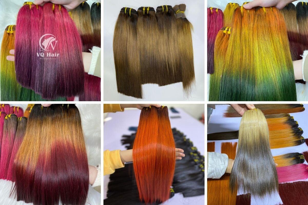 Vietnamese ombre human hair bundles with closure 